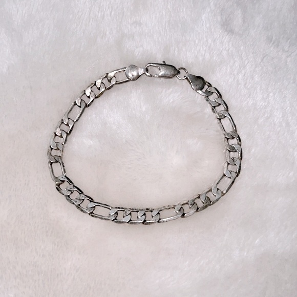 Jewelry - 🩶 VINTAGE 7-3/4” SILVER PLATED LOBSTER CLAW CLASP LINK BRACELET Unisex OS